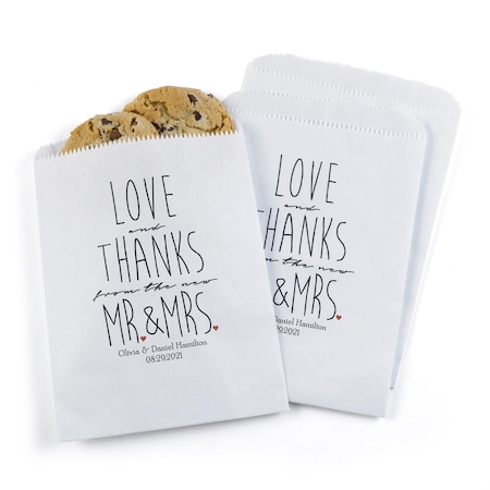 Hortense Hewitt Newlywed Treat Bags, White - Personalized 42257P